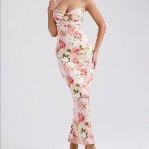 House of CB dress size S peach floral basically brand new